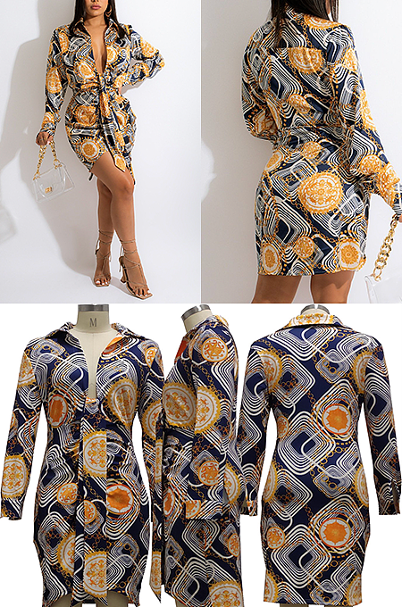 Shirt Collar Mini Dress