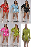 Casual Sporty Polyester Long Sleeve Square Neck Knot Side Overall Jumpsuit ARM8316