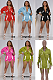 Casual Sporty Polyester Long Sleeve Square Neck Knot Side Overall Jumpsuit ARM8316