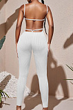 Sexy Hot Sales Ribber Pure Color Backless Hollow Out Condole Belt Bodycon Jumpsuits  BBN236
