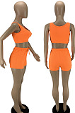 New Women Casual Sleeveless Tank Shorts Sports Bodycon Solid Color Sets LYY9323