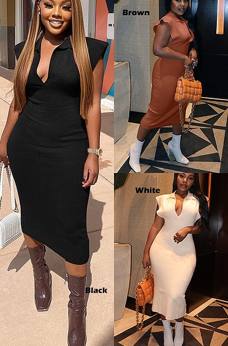 Casual Vintage Sexy Polyester Sleeveless V Neck Square Neck Ruffle Long Dress HH10113