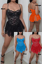 Elegant Sexy Romantic Polyester Ditsy Floral Sleeveless Strappy Off Shoulder Ruffle Mini Dress ARM8320