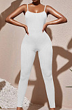 Sexy Hot Sales Ribber Pure Color Backless Hollow Out Condole Belt Bodycon Jumpsuits  BBN236