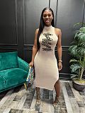 Sexy Backless Split Hem Slip Dress T262