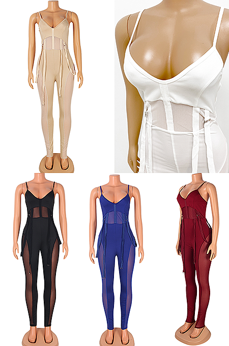 Bodycon Strap See-through Jumpsuit