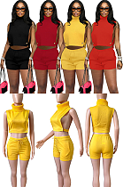 Off Shoulder Hollowed Out Shorts Set