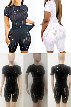 Hollowed Out Short Sleeve Romper