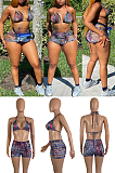 Casual Vintage Sexy Tribal Cold Shoulder Ripped Shorts Sets LS6488