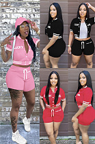 embroidered bandage pocket button letter sports suit GL6559