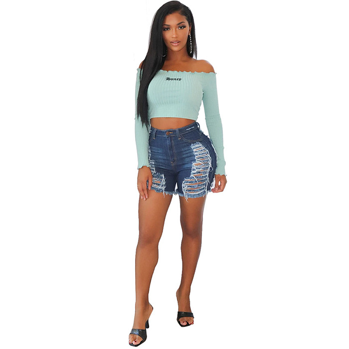 Sexy cut open button denim shorts ME2841