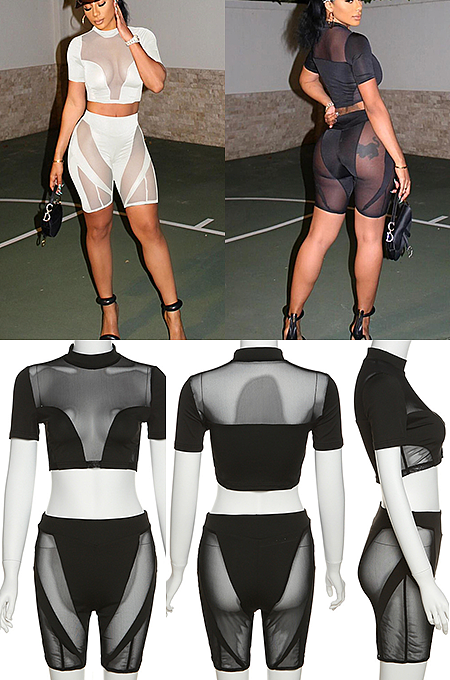 See-through Shorts Set