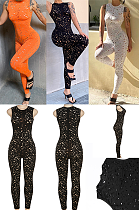 Off Shoulder Hollow-out Jumpsuit