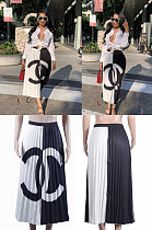 Fashion pleated print skirt BM9039