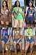 Printed hip hop split tassel short sleeve T-shirt HR8217