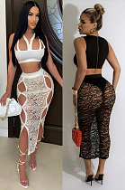 Vest cut out mesh suit skirt  ME7466
