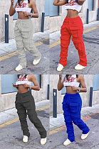 Three dimensional pocket casual pants SMY8063