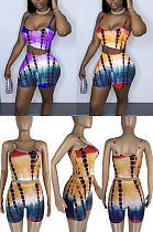 Tie dyed and printed sling two piece set LMM8235