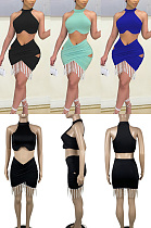 Hanging neck tassel irregular solid color suit SSM70016