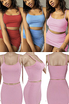 Two piece set of solid color leisure sling SSM8052