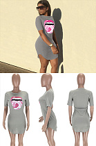 Lip print dress LMM8269