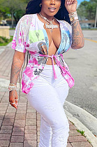 Hip hop Street tassel bandage short sleeve T-shirt MXXB191