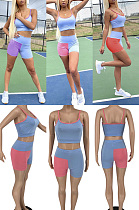 Summer color contrast suit SSM8047