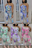 One shoulder off shoulder printed Jumpsuit SSM8031