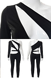 Irregular one sleeve tight one-piece pants MXXB22JP165