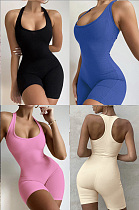 Knitted solid color sports Yoga Jumpsuit LJ155179W