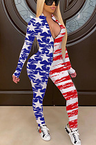 Flag printed Jumpsuit CY7178