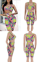 Geometric vest sports two piece set FA7012