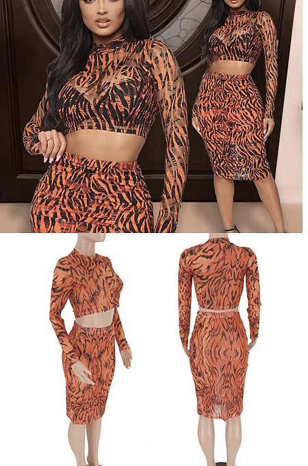 Patterned mesh 2-piece set FA7043