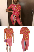 Short sleeve casual two piece set FA7013