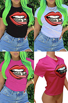 Colorful lip short sleeve T-shirt  FA7101