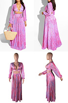 Printed chest bandage two piece skirt set BS1035