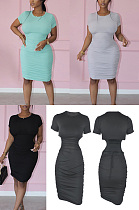 Tight waistless high stretch T-shirt bodysuit Hip Wrap Skirt ME3086