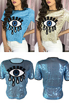 Big eye Sequin short sleeve BS1019