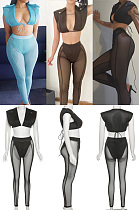 Sleeveless vest mesh perspective pants two-piece set SX04940-1