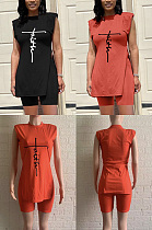 Printed Chinese style sleeveless two sets AFY768