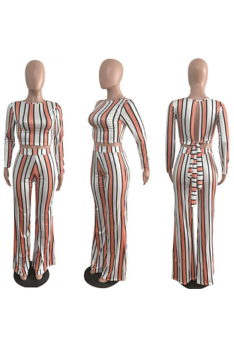 Long sleeve stripe two piece suit OMM1171