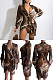 Printed long sleeved medium length dress OMM1285