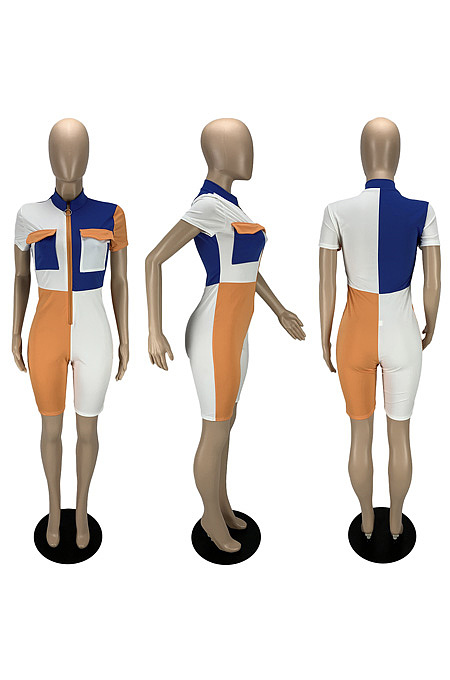 Tight contrast stitched short Jumpsuit LYY9324