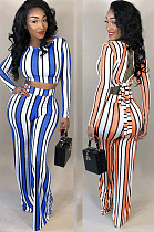 Long sleeve stripe two piece suit OMM1171