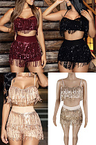 Sling Sequin tassel two piece set YMT6128