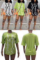 Loose letter offset top T-shirt YX9197