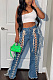 WHOLESALE | Corns wear rope tassel straight pants elastic denim pants LA3305