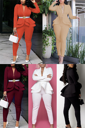 Ruffle air layer professional uniform casual suit female CM610