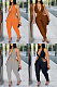 Solid color dark v open back neck Jumpsuit ZNN9140