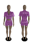 Women's short sleeve Sequin elastic two-piece set YSM935